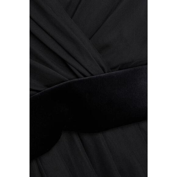 DOLCE & GABBANA Black Gathered silk-blend chiffon Mini Dress 42 M - Picture 8 of 12